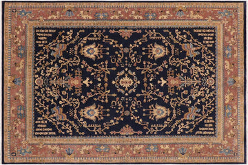 handmade Traditional Kafkaz Chobi Ziegler Blue Lt. Brown Hand Knotted RECTANGLE 100% WOOL area rug 9 x 12